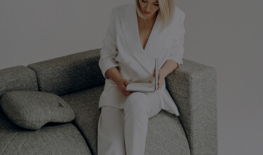 woman on a sofa